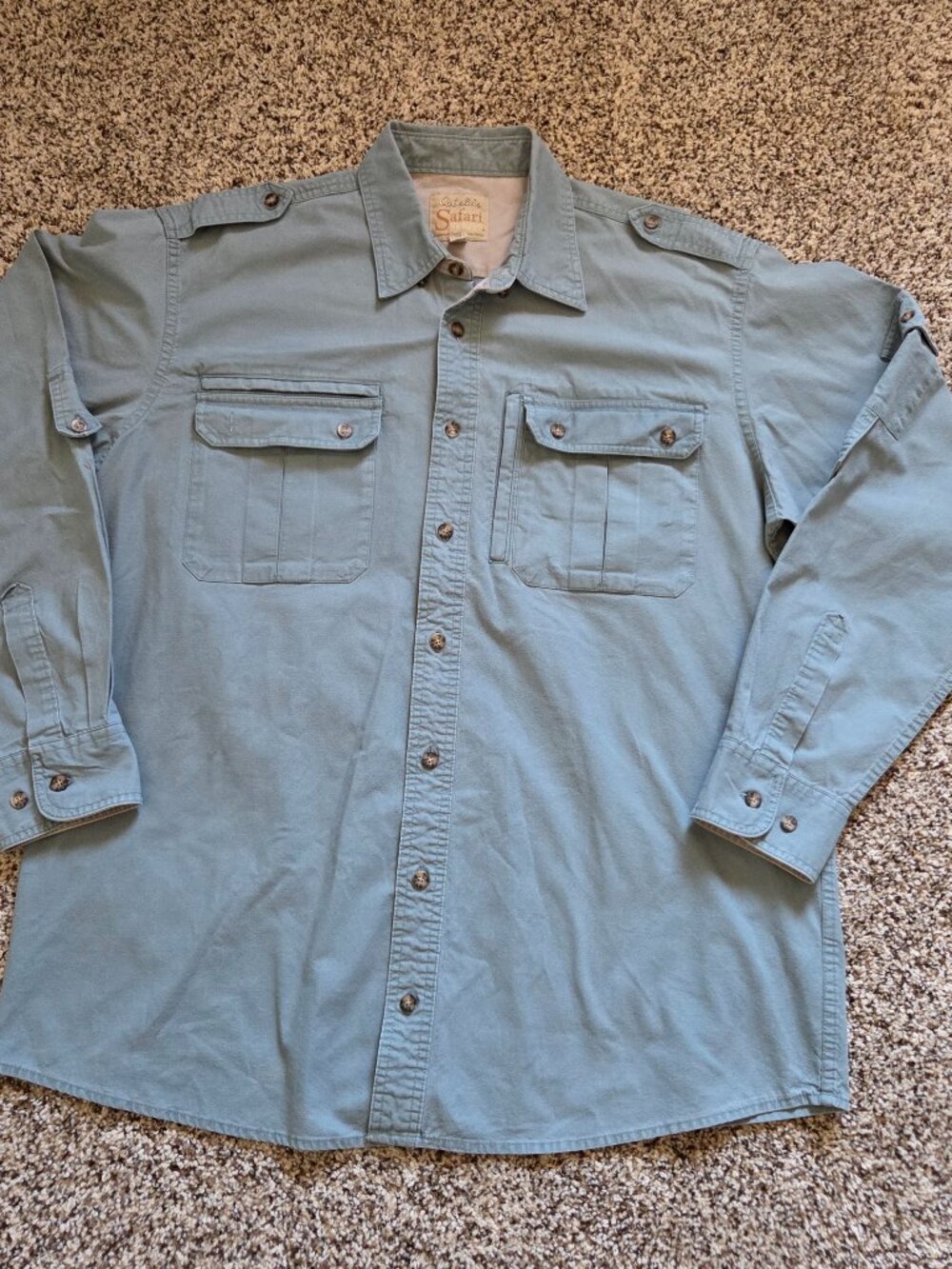 Cabela's Safari Series Shirt Mens Large Button Up Long Sleeve Outdoor Vintage